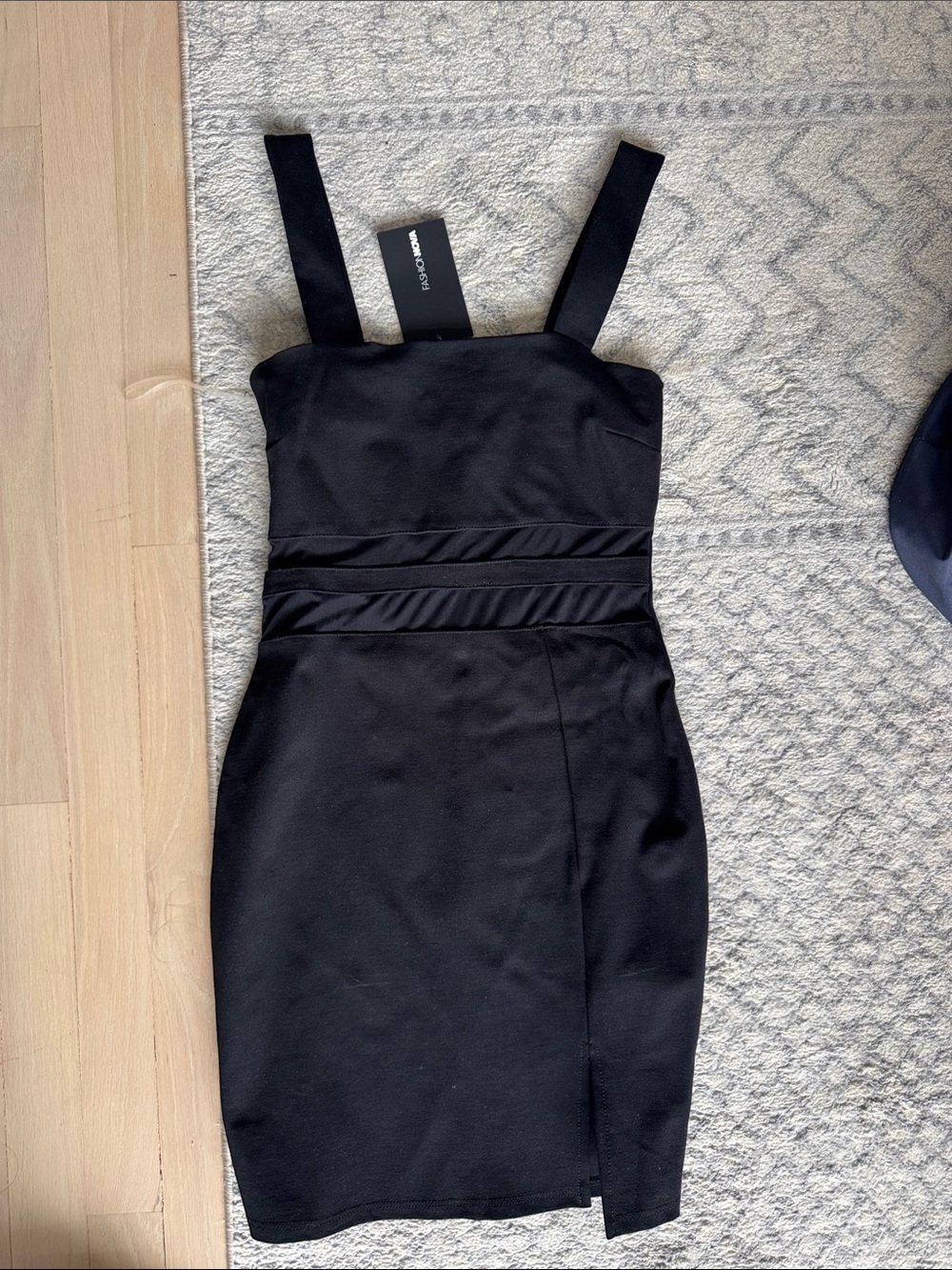 Fashion Nova Black Sheer-Waist Bodycon Mini Dress - Picture 3 of 3